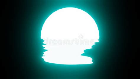 Bright Light Blue Sunset Or Moon Reflection In Water Or The Ocean On