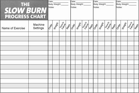 Work Out Chart Beautiful Slow Burn Workout Progress Chart | Workout ...