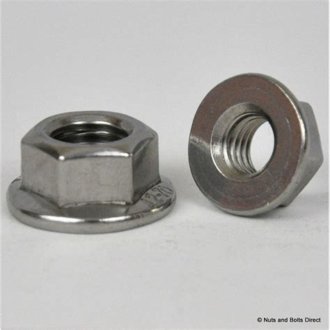 M6 X 1 0mm Flange Plain Hex Nut Metric A2 Stainless Steel