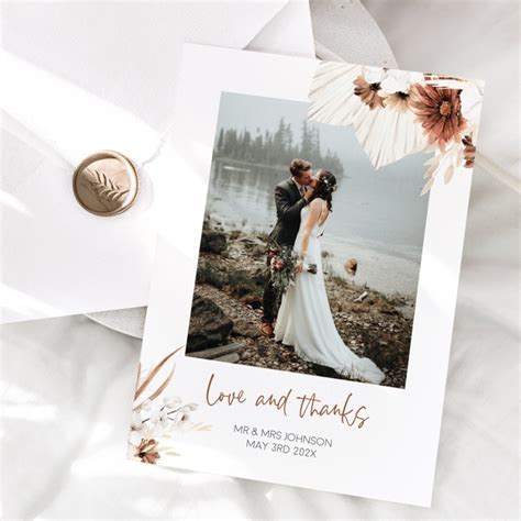 Sweet Mist Boho Wedding Thank You Cards