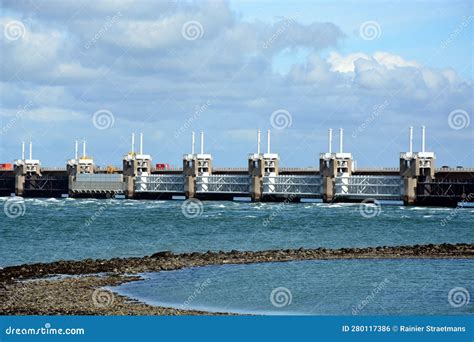 Storm Surge Barrier the Netherlands Stock Photo - Image of storm ...