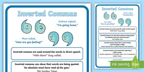 Inverted Commas Punctuation Poster Teacher Made Twinkl