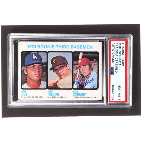 Mike Schmidt Signed Topps Rookie Third Basemen Ron Cey