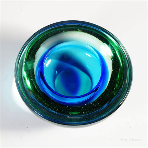 Archimede Seguso Murano Sommerso Geode Bowl 1950s For Sale