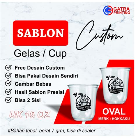 Jual Sablon Gelas Cup Oz Merk Hokka Ku Tebal Berat Gram Gelas