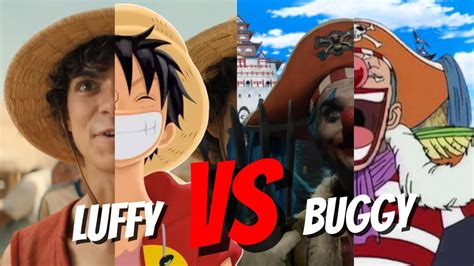 PELEAS ONE PIECE Luffy VS Buggy Pelean Anime VS Live Action