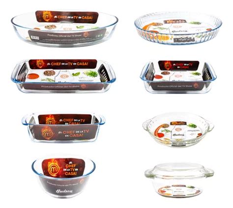 Set Asaderas Hudson Fuentes Vidrio Templado Horno 8 Pzas