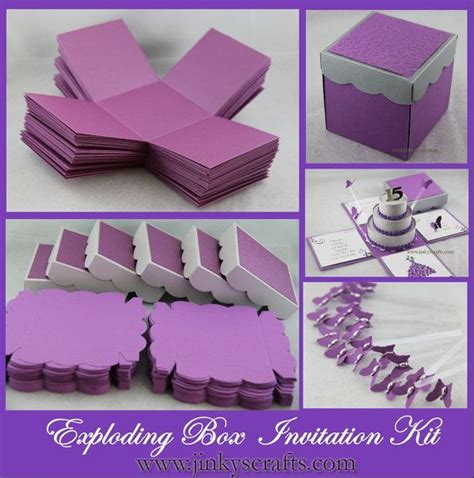 Exploding Box W 3 Tier Cake Kit Set Of 40 Diy T Box Box Invitations T Box Template