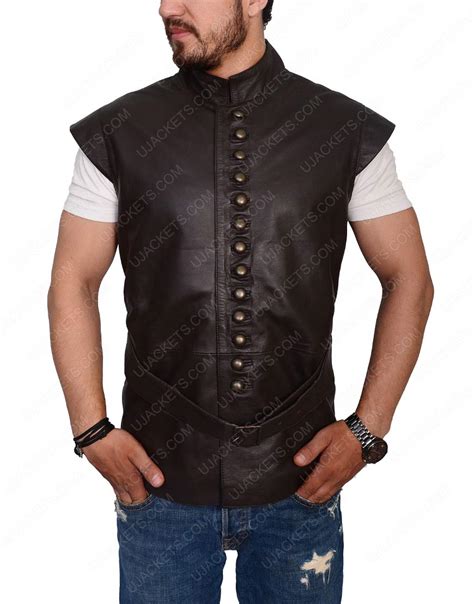 Galavant Vest Joshua Sasse Leather Brown Vest