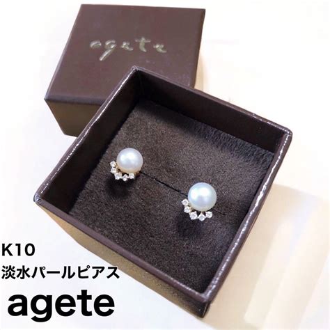 Agate パールピアス ゴールド 淡水パール ノジェス チャーム K10 By メルカリ