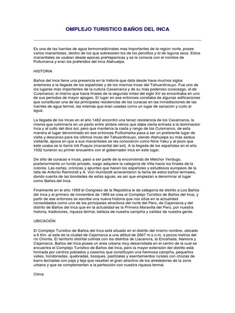 Pdf Omplejo Turistico Ba Os Del Inca Dokumen Tips