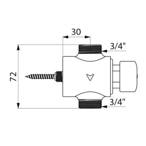 Robinet d urinoir temporisé Tempostop Delabie Design en laiton massif