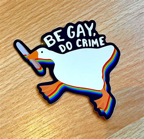 Be Gay Do Crime Goose Pride Sticker X Cm Gay Bi Lesbian Nb Non Binary Enby Trans Ace Aro