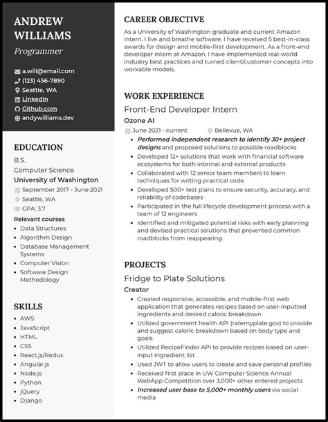 3 Entry Level Programmer Resume Examples For 2023