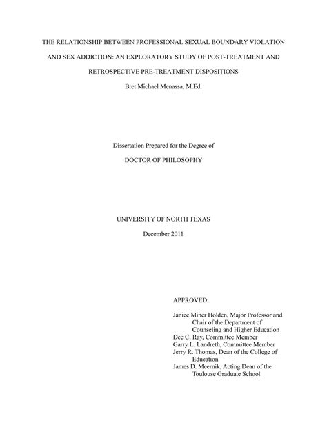 The Relationship Between Professional Sexual Boundary Violation And Sex