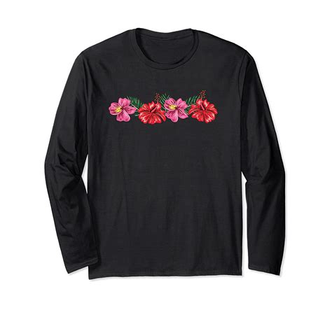 Hawaiian Hibiscus Flowers Aloha Long Sleeve T Shirt Vacation