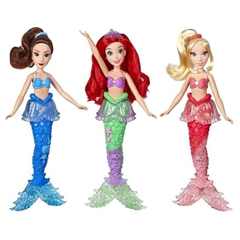 Bebeboutik Poupées Disney Princess Ariel et ses sœurs coffret de 3