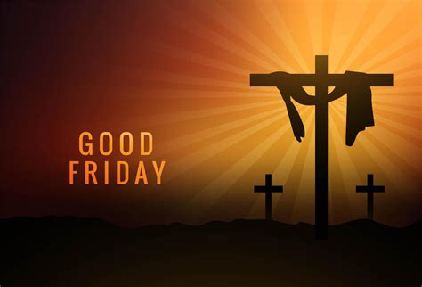 Good Friday Cloth Hanging On Cross On Sunset Background 1084284 Vector