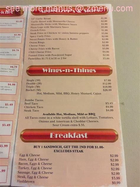 Online Menu Of The Corner Store Restaurant Buffalo New York 14217