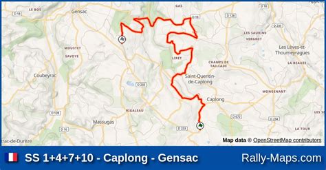 Ss Caplong Gensac Stage Map Rallye National Bordeaux