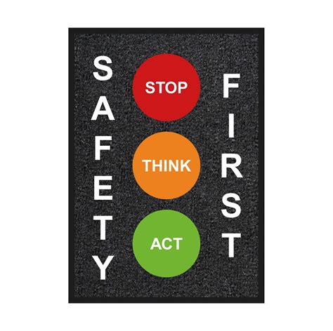 Stop Think Act Safety Mat 850mm X 1200mm Sg World