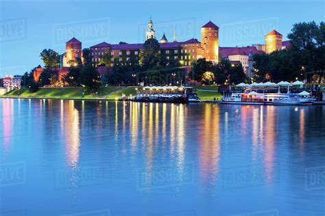 Poland Lesser Poland Krakow Wawel Castle Across Vistula River