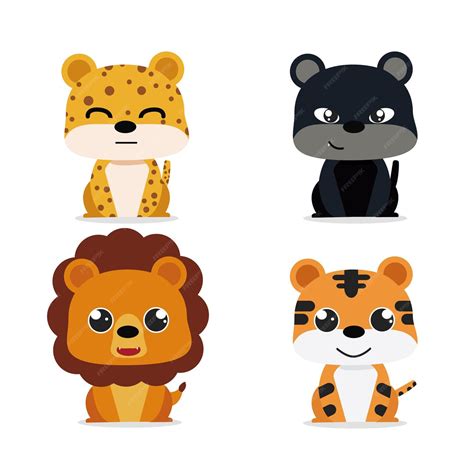 Desenhos De Animais Carnívoros - Conjunto de espécies de animais carnívoros grandes gatos que contêm ...