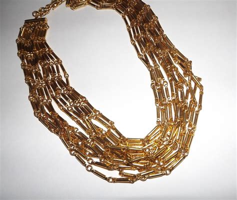 Vintage Monet Gold Plated Multi Strand Necklace 12 Strands The Look Of