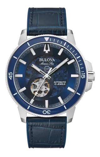 Reloj Bulova Automatico Para Hombre 96a291 Marine Star Azul Cuotas