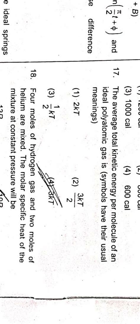 The Average Total Kinetic Energy Per Molecule Of An Ideal Polyatomic Gas