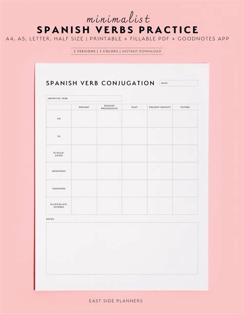 Spanish Verb Conjugation Practice Sheets