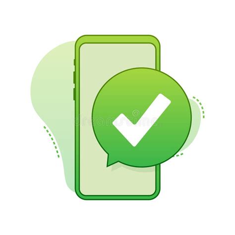 Smartphone Con Marca De Verificaci N O Notificaci N De Marca En Burbuja