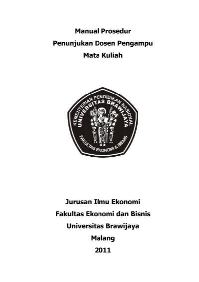 Manual Prosedur Penunjukan Dosen Pengampu Mata Kuliah