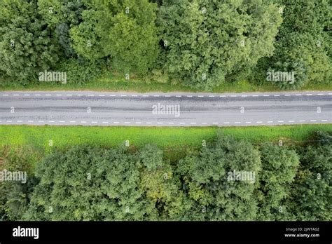 A forest road seen from above Stock Photo - Alamy