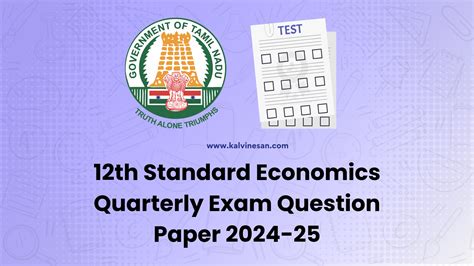 12th Economics Quarterly Exam Question Paper 2024 Kalvi Nesan