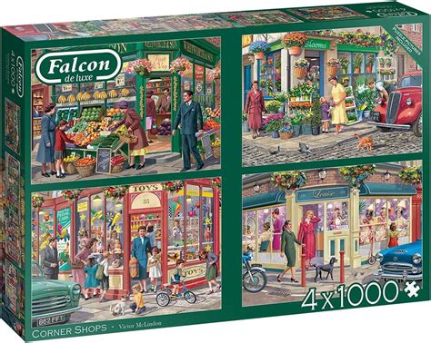 Amazon Jumbo Falcon De Luxe Corner Shops Jigsaw Puzzles For