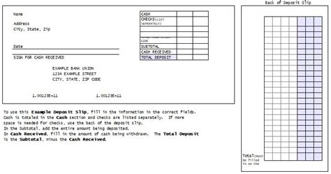 Free Printable Bank Deposit Slips Template