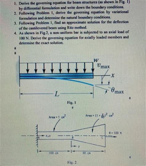 Solved 1 Derive The Governing Equation For Beam Structures Chegg