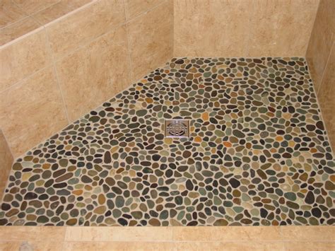 Pebble Shower Floors For Tiled Showers How To Install Small Rocks