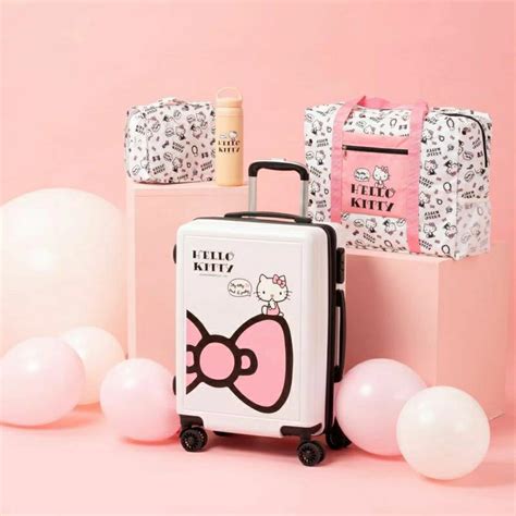 佐登妮絲 正版三麗鷗 Hello Kitty 20吋 粉色行李箱 全新 贈送hello Kitty雙面行李袋及化妝包 蝦皮購物