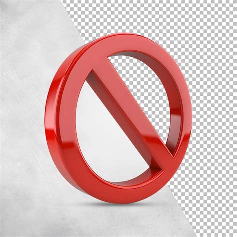 3d Render Icono De Signo De Bloqueo No Permitido Signo Prohibido Signo De Prohibición En Fondo