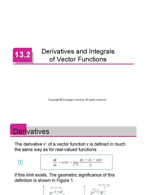 Derivatives Vector Valued Functions Pdf Derivative Integral