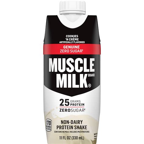 Muscle Milk Zero Sugar Genuine Cookies N Creme Artificially Flavored Non Dairy Protein