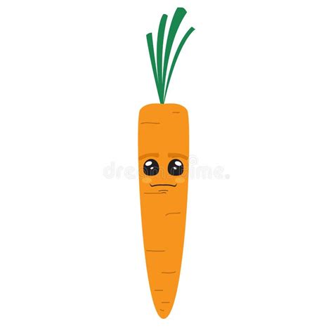 Cute Carrot Vegetable Cartoon Illustration Stock Vector Illustration