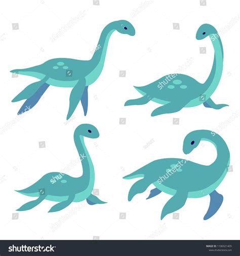 Loch Nessie Set On White Background Stock Vector Royalty Free 1106921405 Shutterstock Artofit