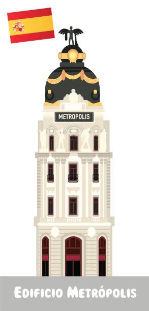 130 Metropolis Gebouw Madrid Stockillustraties Royalty Free Vector