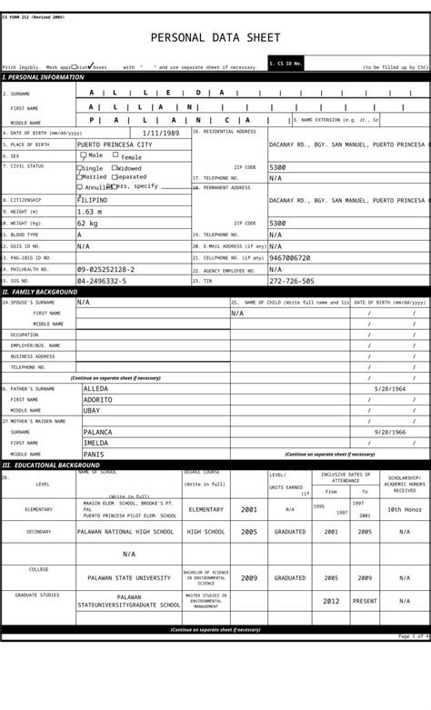 Xls Blank Form Pds Dokumentips