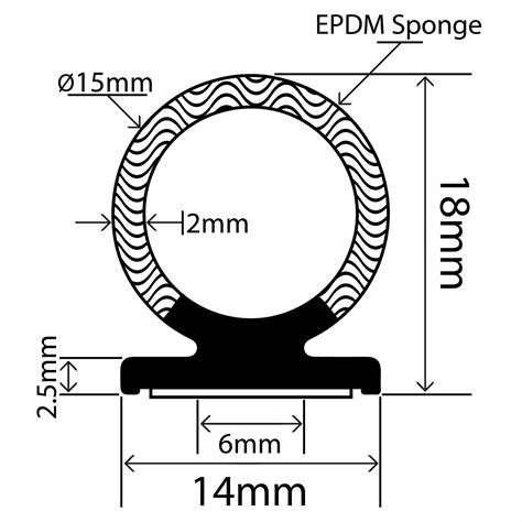 EPDM Sponge Door Seal 15mm X 18mm RUBBERSMART CO UK