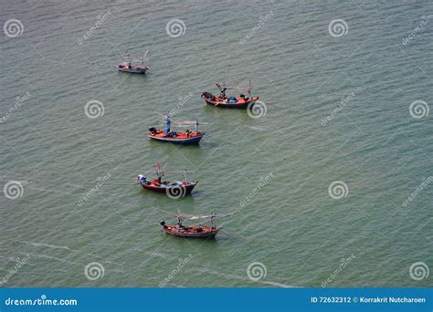 Five Fishing Traditional Boats Lying On The Sea Editorial Photography