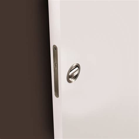 Emuca Kit De Serrure Ronde Pour Porte Coulissante Acier Nickel Satin